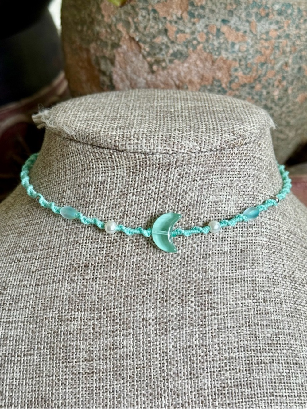 Celestial Micro Macrame Moon Choker